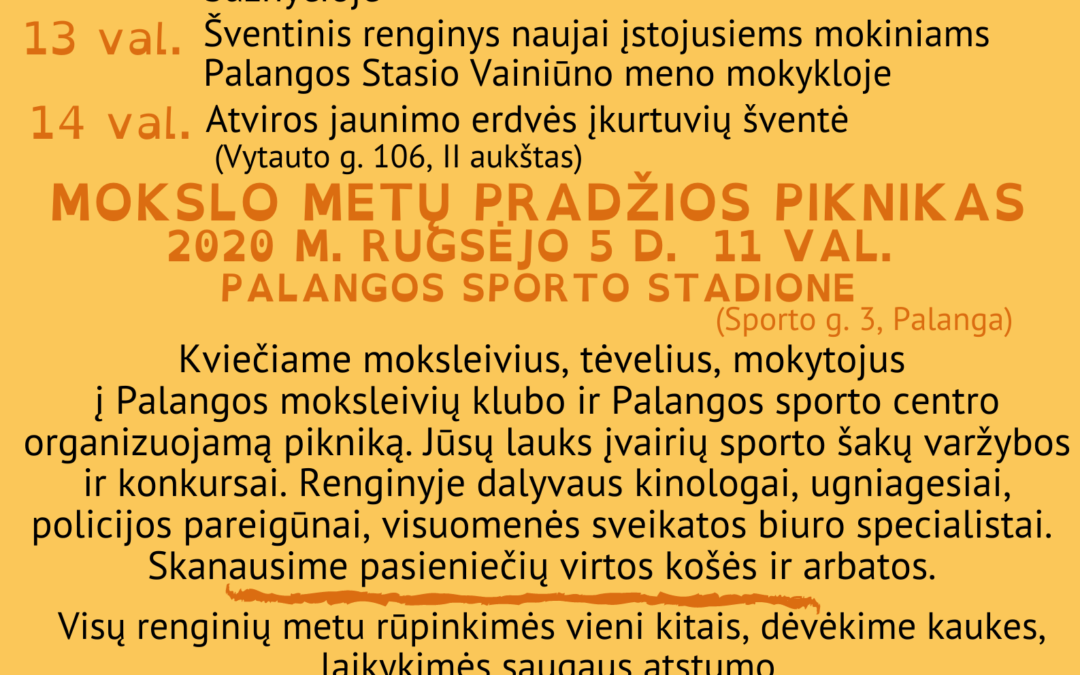 Mokslo metų pradžia